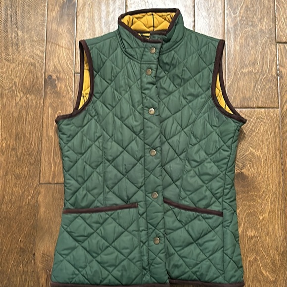 Joules Green Quilted Vest with Yellow Lining - Picture 5 of 7